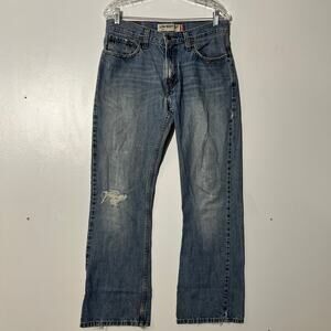 Levi’s 527 Low Boot Cut Blue Distressed Denim Jeans Women’s Size 32x32